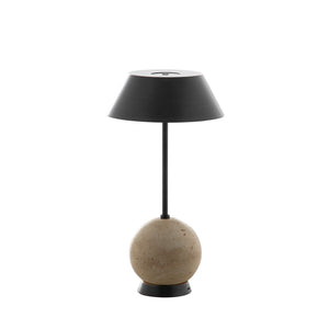 Firefly Travertine LED Table Lamp - Beige Travertine/Rubbed Bronze | Gabriella White - SCH-175897