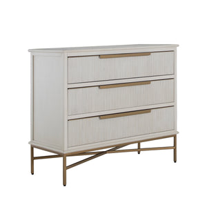 Riggs Mahogany Wood Chest - 3 Drawers, Distressed Antique White | Gabriella White - SCH-175830