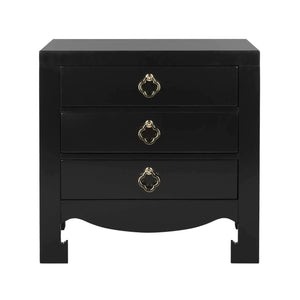 Safavieh Nero 3 Drawer Nightstand - Black