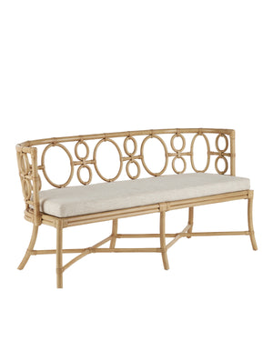 Currey & Co Tegal Natural Bench, Finn Natural | 7000-0592
