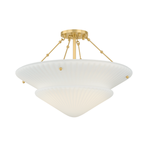 LOBURN Semi Flush - Aged Brass | Hudson Valley Lighting - 7013-AGB