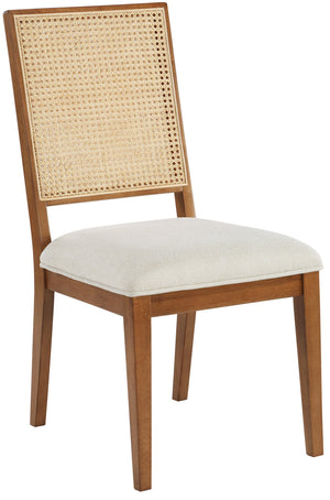 Butterfly Cream Linen Textured Fabric Upholstered Dining Chair (Set of 2) | Meridian Furniture - 705Walnut-C