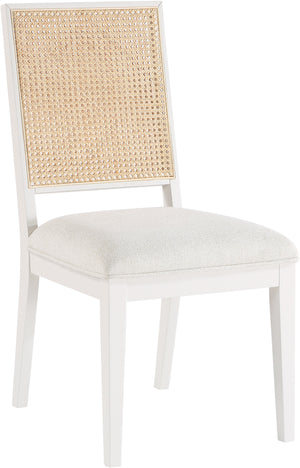 Butterfly Cream Linen Textured Fabric Upholstered Dining Chair (Set of 2) | Meridian Furniture - 705White-C