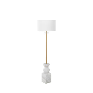 Gia Polished Brass Marble Base Floor Lamp | Gabriella White - SCH-175234
