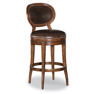 Oval Back Armless Swivel Bar Stool | Woodbridge Furniture - 7093AL-10