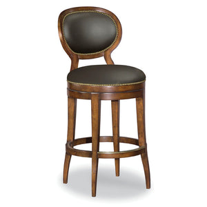 Oval Back Armless Swivel Counter Stool - Bordeaux Finish | Woodbridge Furniture - 7094AL-10