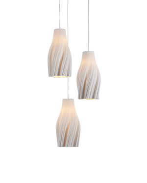 Posh 3-Light Round Multi-Drop Pendant - White | Currey & Co - 9000-1271