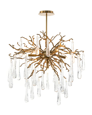 Brass And Glass Teardrop Seven-Light Chandelier | John-Richard - AJC-8981