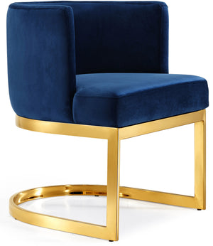 Gianna Navy Velvet Upholstered Dining Chair | Meridian Furniture - 718Navy-C