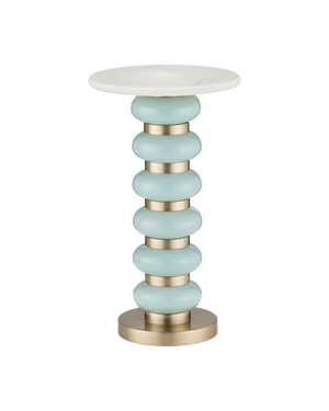 Lambent Turquoise Drinks Table | Currey & Co - 4000-0281