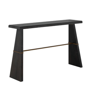 Havana Mindi Wood Rectangle Trestle Console Table - Forest Black | Gabriella White - SCH-175615