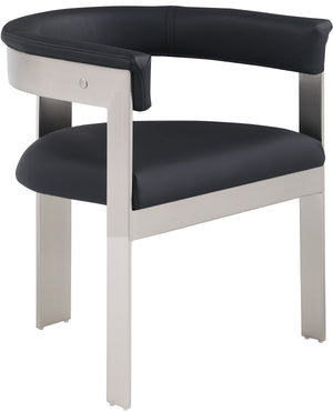 Romeo Black Vegan Leather Upholstered Dining Chair (Set of 2) | Meridian Furniture - 726Black-C