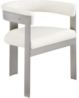 Romeo Cream Vegan Leather Upholstered Dining Chair (Set of 2) | Meridian Furniture - 726Cream-C