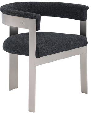 Romeo Black Boucle Fabric Upholstered Dining Chair (Set of 2) | Meridian Furniture - 727Black-C