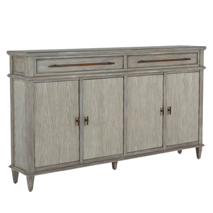 Isaac Mindi Ribbed Cabinet - 2 Shelves, Brushed Gray | Gabriella White - SCH-169265