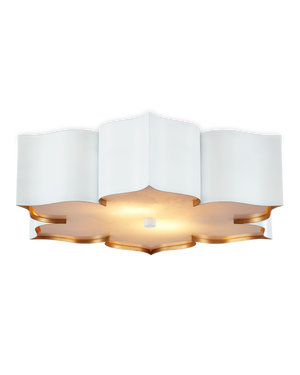 Currey & Co Grand Lotus White Flush Mount | 9999-0059