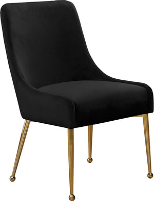 Owen Black Velvet Upholstered Dining Chair (Set of 2) | Meridian Furniture - 744Black