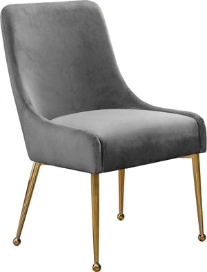 Owen Grey Velvet Upholstered Dining Chair (Set of 2) | Meridian Furniture - 744Grey