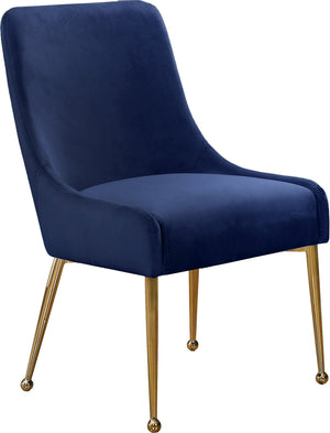 Owen Navy Velvet Upholstered Dining Chair (Set of 2) | Meridian Furniture - 744Navy