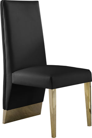 Porsha Black Vegan Leather Upholstered Dining Chair (Set of 2) | Meridian Furniture - 749Black-C