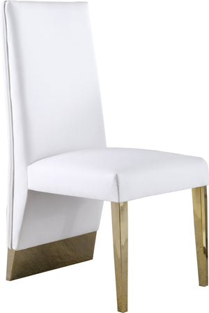 Porsha White Vegan Leather Upholstered Dining Chair (Set of 2) | Meridian Furniture - 749White-C