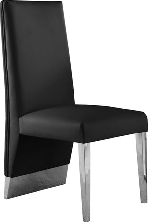 Porsha Black Vegan Leather Upholstered Dining Chair (Set of 2) | Meridian Furniture - 750Black-C
