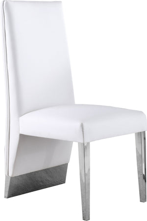 Porsha White Vegan Leather Upholstered Dining Chair (Set of 2) | Meridian Furniture - 750White-C