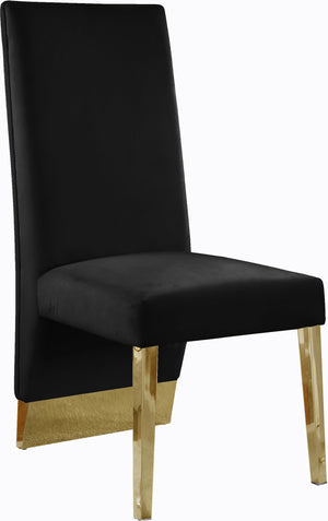 Porsha Black Velvet Upholstered Dining Chair (Set of 2) | Meridian Furniture - 755Black-C