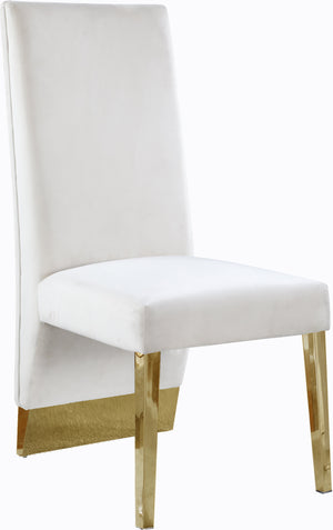 Porsha Cream Velvet Upholstered Dining Chair (Set of 2) | Meridian Furniture - 755Cream-C