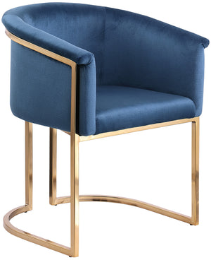 Tierra Navy Velvet Upholstered Dining Chair | Meridian Furniture - 758Navy-C