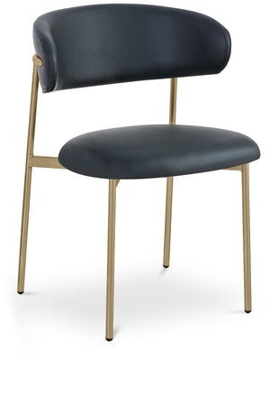 Lupita Black Vegan Leather Upholstered Dining Chair (Set of 2) | Meridian Furniture - 759Black-C