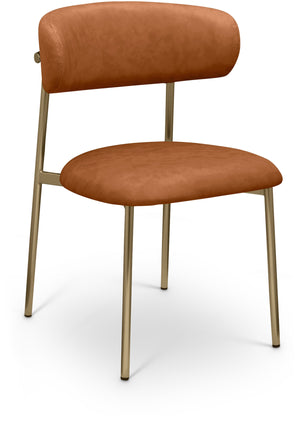 Lupita Cognac Vegan Leather Upholstered Dining Chair (Set of 2) | Meridian Furniture - 759Cognac-C