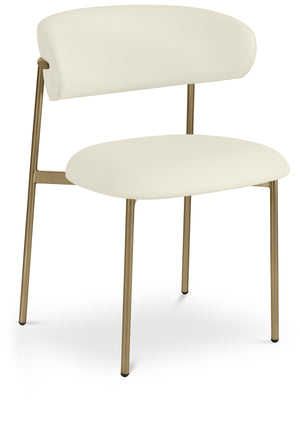 Lupita Cream Vegan Leather Upholstered Dining Chair (Set of 2) | Meridian Furniture - 759Cream-C