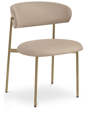 Lupita Taupe Vegan Leather Upholstered Dining Chair (Set of 2) | Meridian Furniture - 759Taupe-C