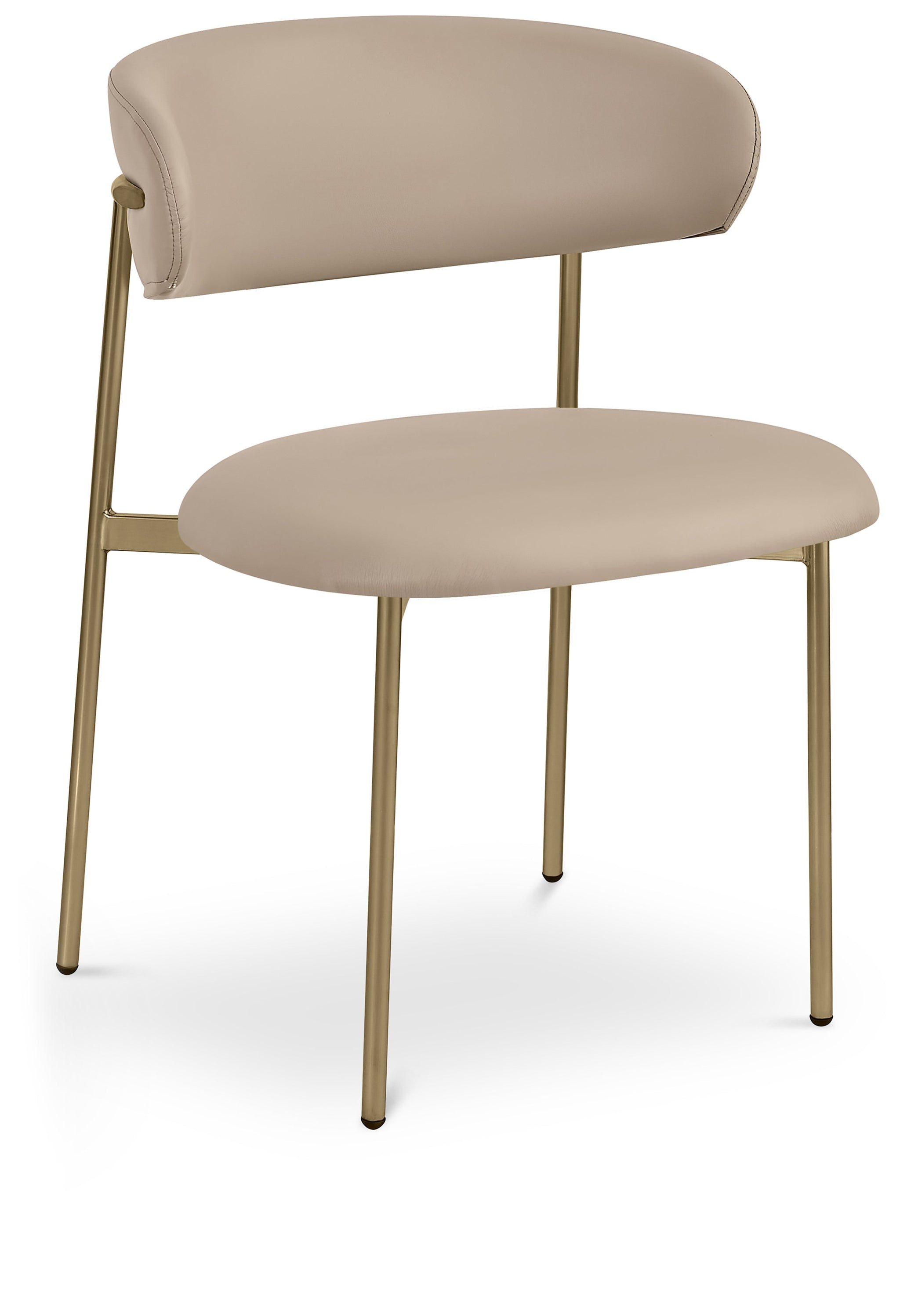 Lupita Taupe Vegan Leather Upholstered Dining Chair (Set of 2