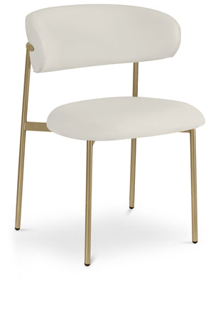 Lupita Off-White Vegan Leather Upholstered Dining Chair (Set of 2) | Meridian Furniture - 759White-C