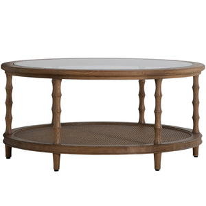 Sabine Solid Oak Round Coffee Table | Gabriella White - SCH-175794