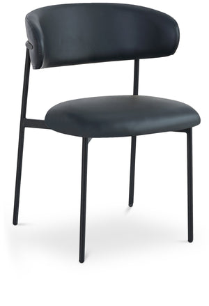 Lupita Black Vegan Leather Upholstered Dining Chair (Set of 2) | Meridian Furniture - 760Black-C