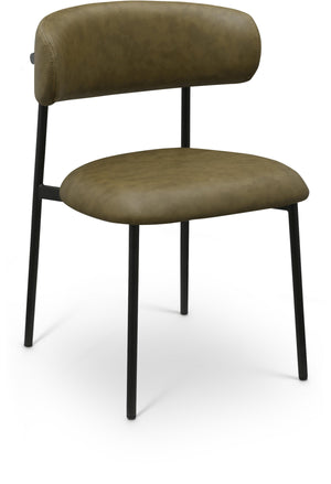 Lupita Olive Vegan Leather Upholstered Dining Chair (Set of 2) | Meridian Furniture - 760Olive-C