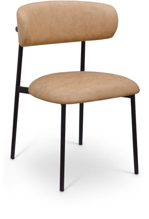 Lupita Tan Vegan Leather Upholstered Dining Chair (Set of 2) | Meridian Furniture - 760Tan-C