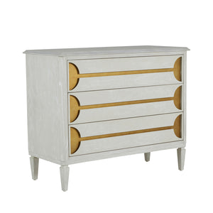 Kaitlin Mindi Sungkai Wood Storage Chest - 3 Drawers, Cerused White | Gabriella White - SCH-169245