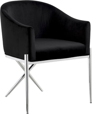 Xavier Black Velvet Upholstered Dining Chair | Meridian Furniture - 762Black-C