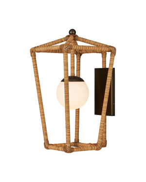 Denison Small Natural Outdoor Wall Sconce | Currey & Co - 5500-0063