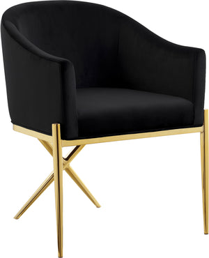 Xavier Black Velvet Upholstered Dining Chair | Meridian Furniture - 763Black-C