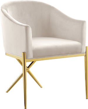 Xavier Cream Velvet Upholstered Dining Chair | Meridian Furniture - 763Cream-C