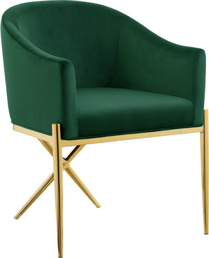 Xavier Green Velvet Upholstered Dining Chair | Meridian Furniture - 763Green-C