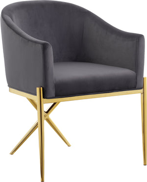 Xavier Grey Velvet Upholstered Dining Chair | Meridian Furniture - 763Grey-C