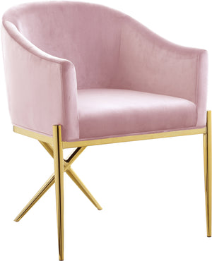 Xavier Pink Velvet Upholstered Dining Chair | Meridian Furniture - 763Pink-C