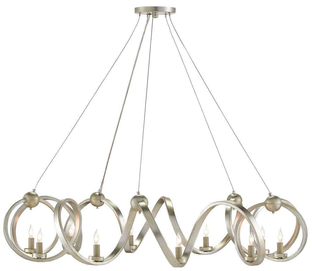 Currey & Company Ringmaster 46" Silver 10-Light Chandelier