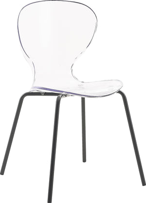 Clarion Black Lucite Seat And Metal Base Dining Chair (Set of 2) | Meridian Furniture - 769-C